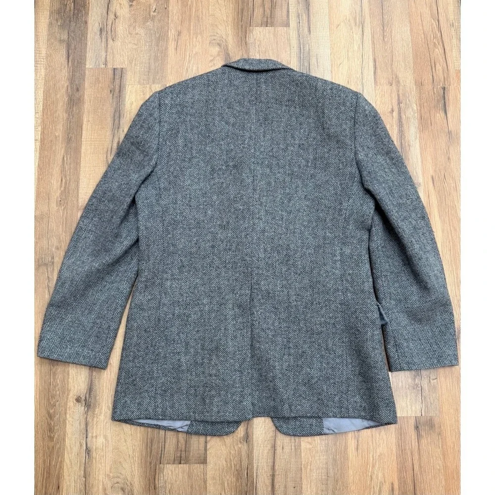 Christian Dior Monsieur Gray Herringbone Virgin Wool Blazer Sport Coat USA